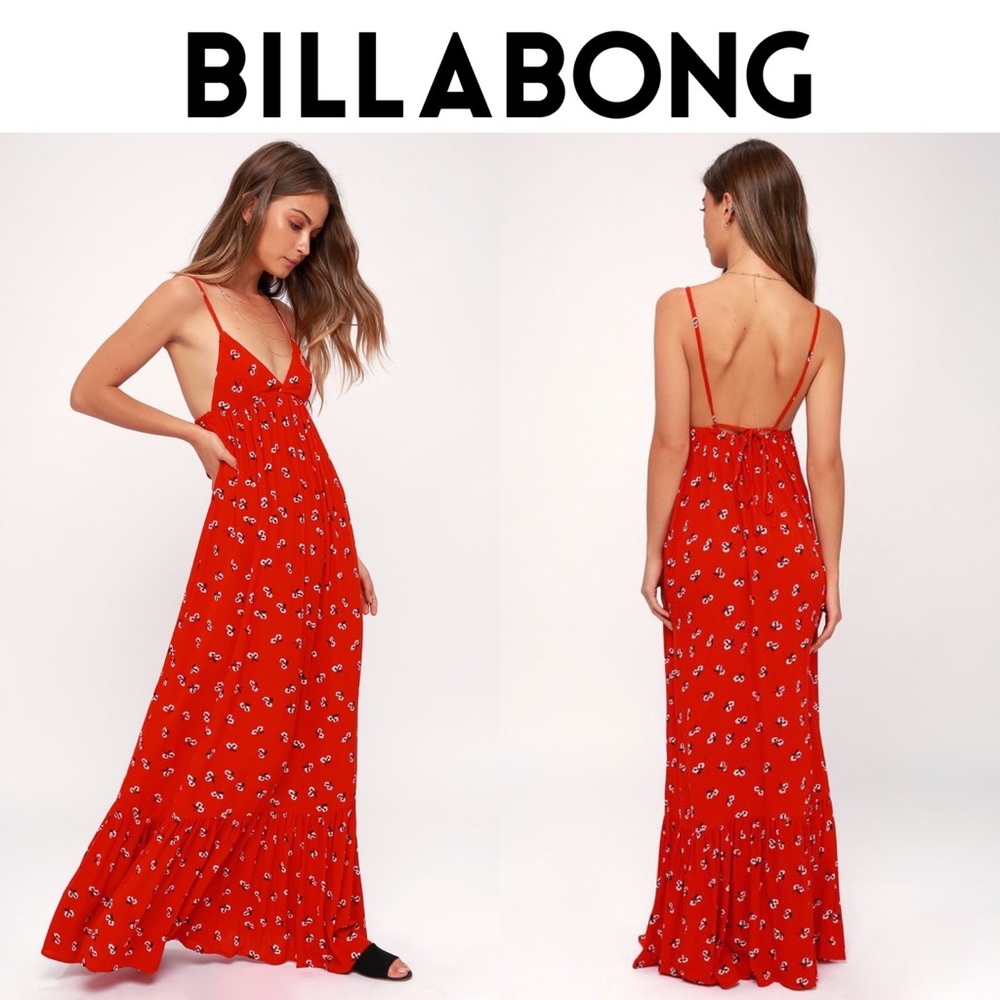 RARE Billabong Women's Flamed Out Maxi Dress